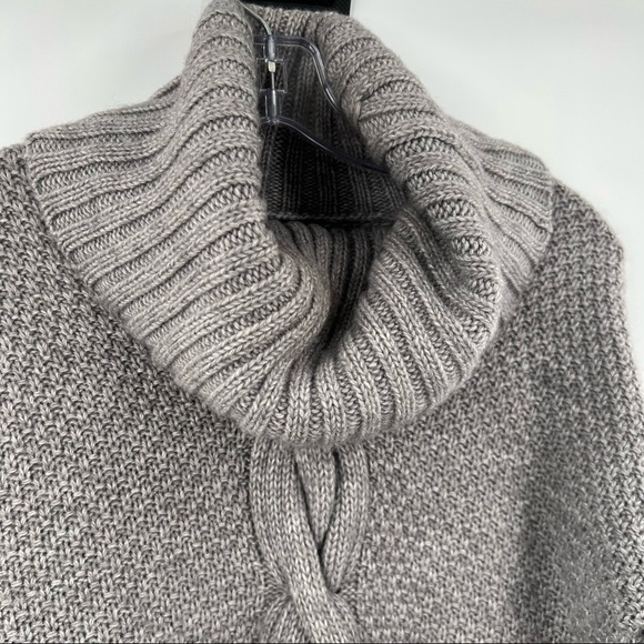 Talbots alpaca wool blend sweater knit grey turtleneck P - Picture 3 of 9